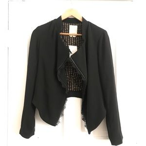 Elevenses Black Cropped Jacket from Anthropologie
